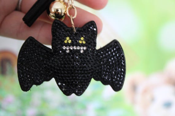 Black Bat Rhinestone Key Chain - Etsy