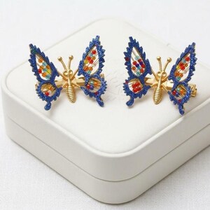 Farfalla Decorativa Con Clip E Strass - Homestreet - Colore Marrone Medio - 14x14 Cm - Per Tendaggi, Pareti E Composizioni