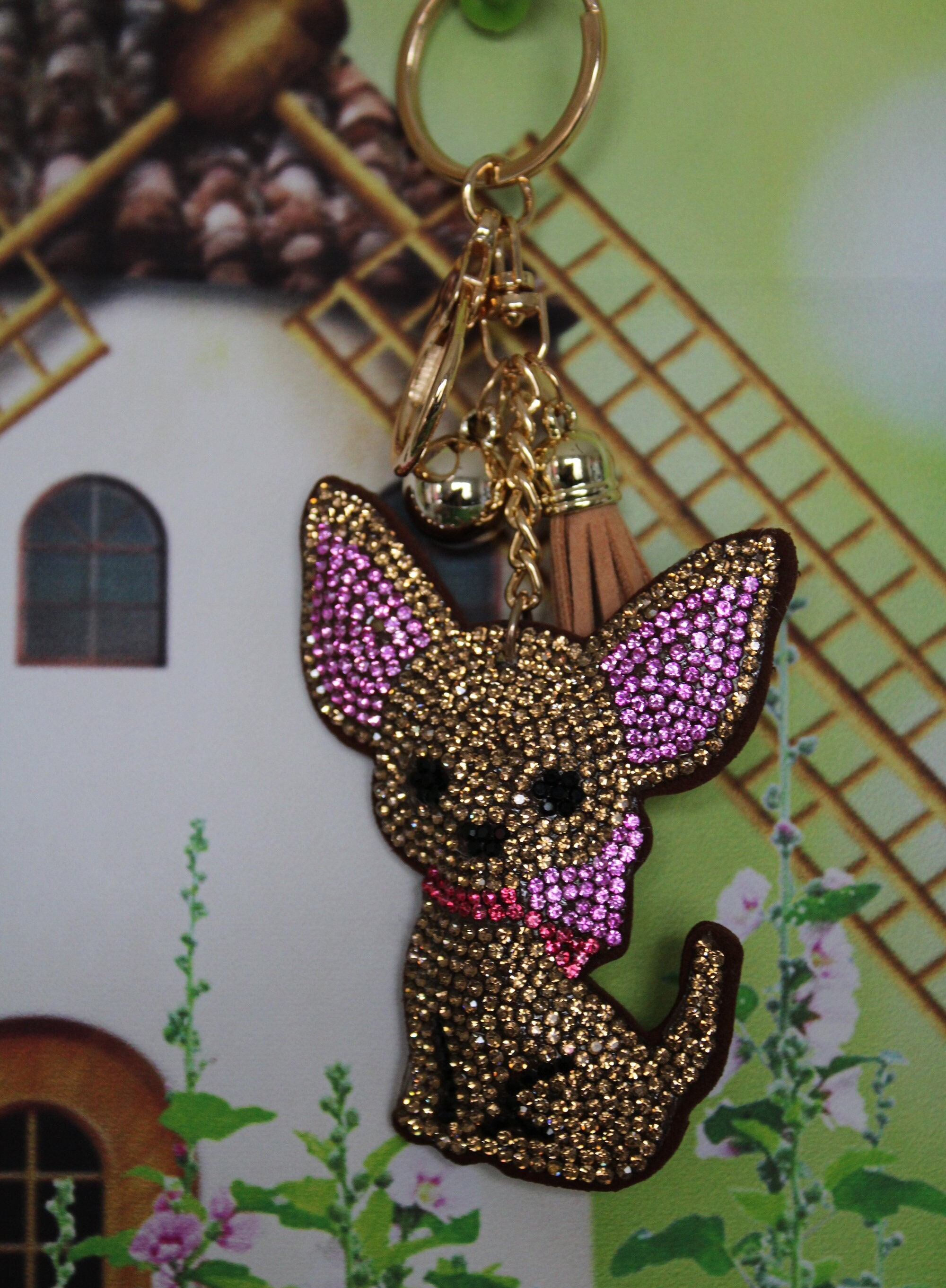 Llavero De Perro Chihuahua En Acero Inoxidable | Chapado Plata, Pequeño, Regalo Para Amantes De Mascotas