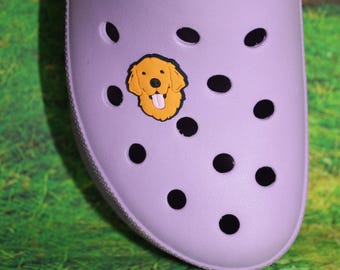 Golden Retriever dog shoe charm for clogs (Original design)