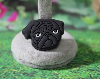 Black pug shoe charm ( Original design) Design Updated