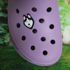 Hand-Designed Husky Dog Shoe Charm | Unique Gift for Dog Lovers | Custom Clog Accessory