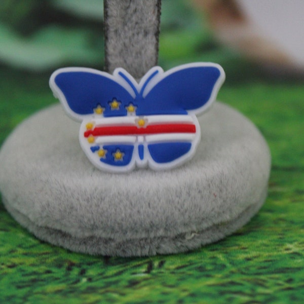 Mini Cape Verde flag Butterfly shoe charm (Original design)