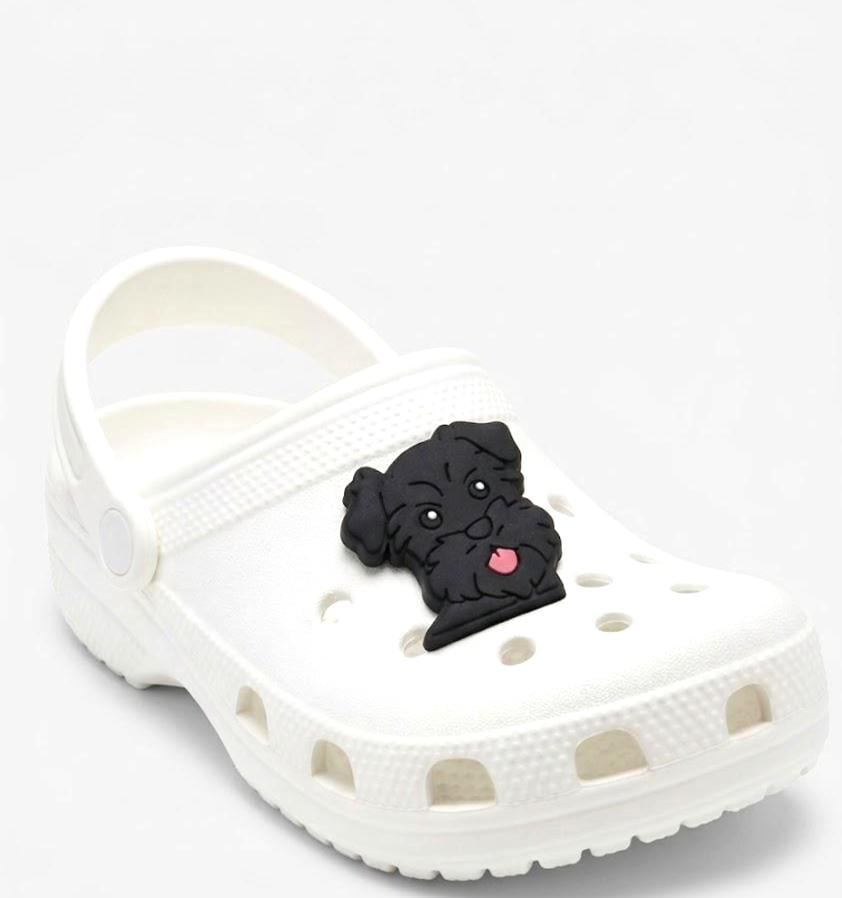 Furry Black Schnauzer Dog Shoe Charm ( Original Design) - Etsy