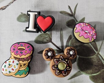 I love donuts shoe charms ( 4 pieces)