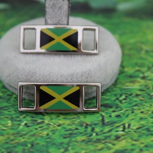 2 piece Jamaican flag shoe lace buckles (Original design)