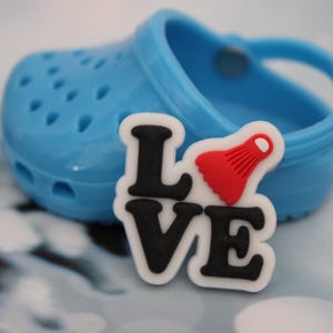 I love badminton shoe charm for clogs