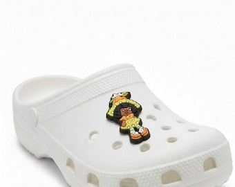 Retro Girl Clog Charm: 80s-Inspired PVC Shoe Accessory