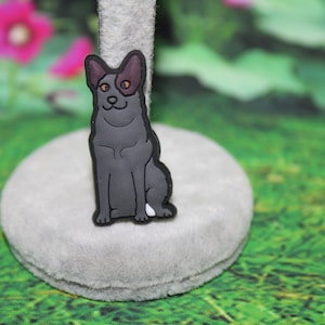 Dark Gray Australian cattle dog shoe charm ( Original design)