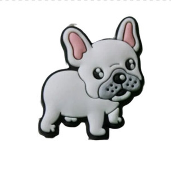 White french bull dog shoe charm (Original design)