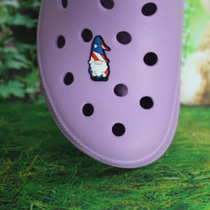 Puerto Rico Flag Gnome Shoe Charm – 1 Inch Soft PVC Design ( Original design) Mini size 1 piece