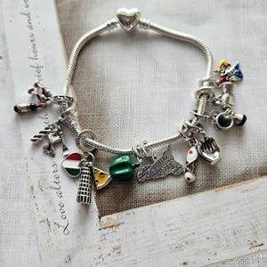 10pc S925 Sterling SilverCharms Italian themed Charm Bracelet Set - - 9mm charms - Italy Jewelry Gift. Bracelet comes with a FREE bracelet.
