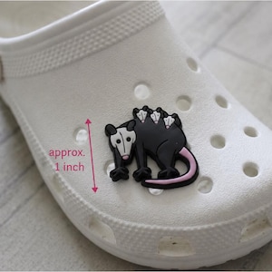 Updated Design Opossum Clog Charm, Woodland Animal Shoe Accessory, Mother Possum Button for Clogs Footwear 1 inch