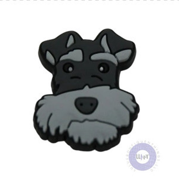 Dark Gray Schnauzer dog shoe charm for clogs ( Original design)