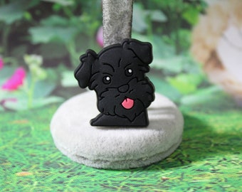 Furry Black Schnauzer Dog Shoe Charm ( Original Design) - Etsy