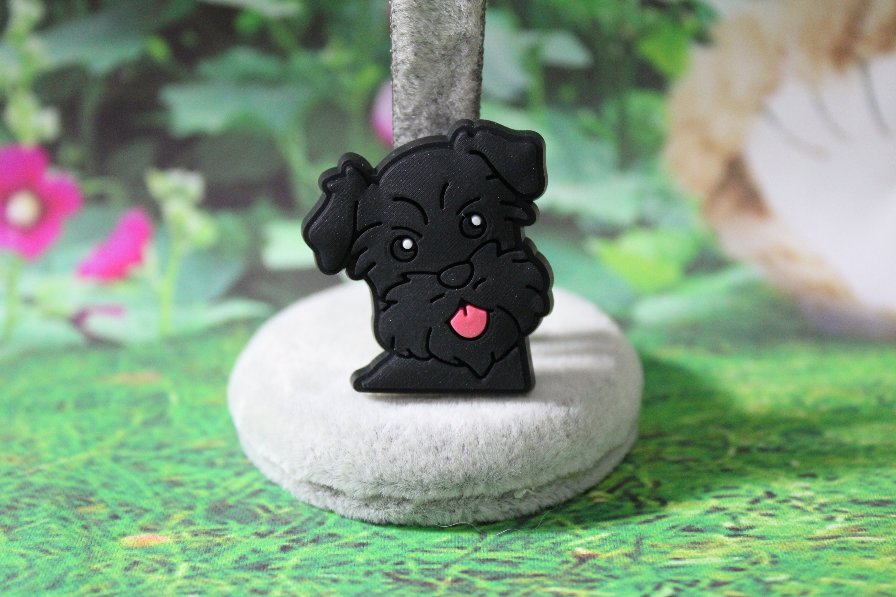 Furry Black Schnauzer Dog Shoe Charm ( Original Design) - Etsy