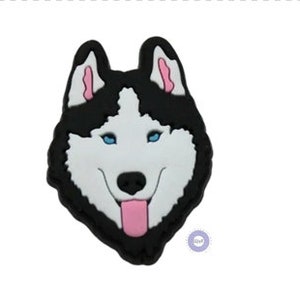 Elevate your clogs with this adorable Black and White Husky dog shoe charm. Made of high-quality materials, perfect for any dog lover. Shop now!