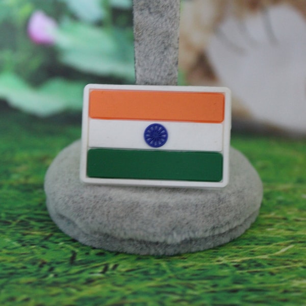 India flag shoe charm for clogs (Thin charm)