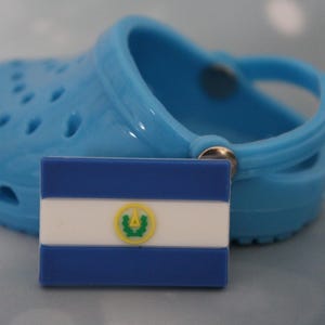 El Salvador flag shoe charm (original design) Thin size