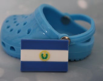 El Salvador flag shoe charm (original design) Thin size