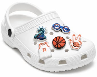New York Basketball Shoe Charms, Set of 5 Sports Theme Clog Decorations