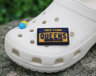Queens NY Shoe Charm for Clogs, New York Soft PVC Shoe Accessory