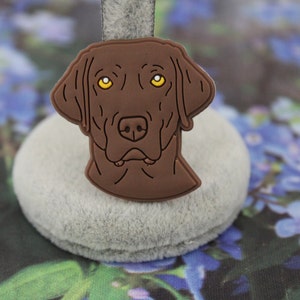 Chocolate lab dog shoe charm ( Original design)