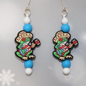 Puerto Rico Coquí Frog Dangle Earrings