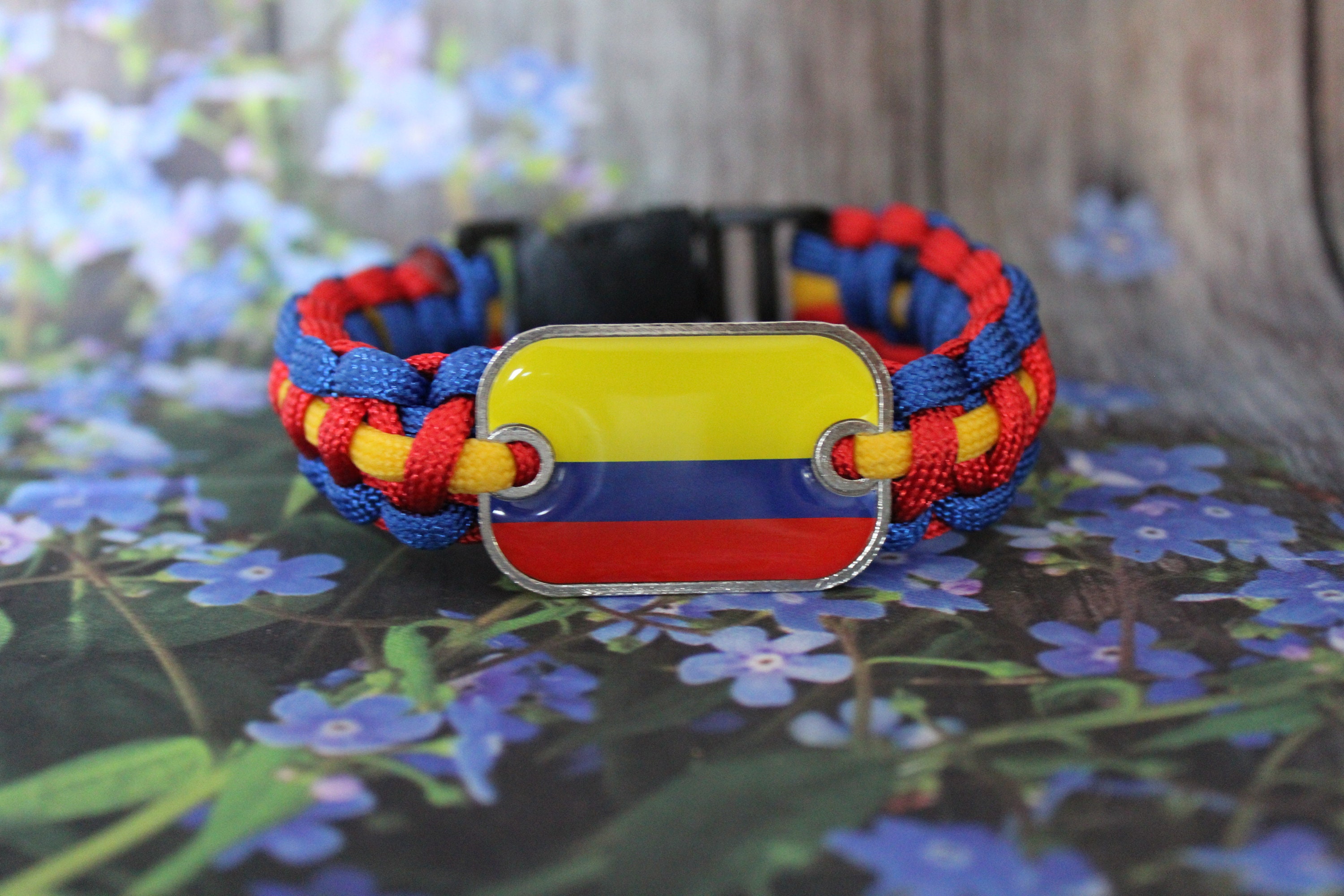 Colombia flag woven braided bracelet ( 9 inches around wrist)