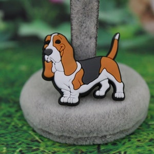 1 piece Basset Hound dog shoe charm ( Original design)