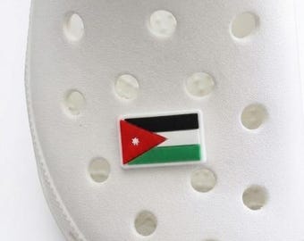 Jordanian Flag Shoe Charm | National Pride Accessory for Clogs