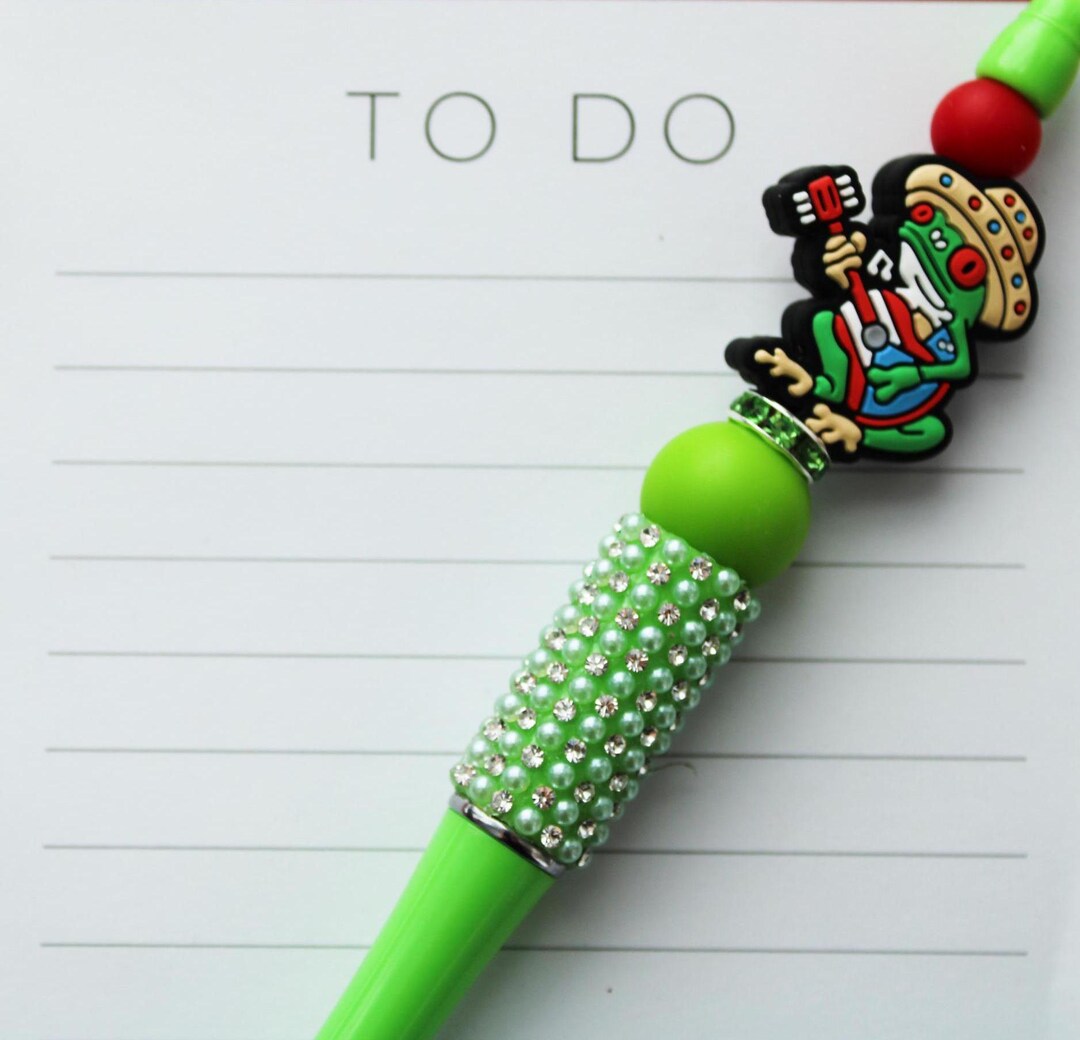 Puerto Rico Coqui Rhinestone Ink Pen (green Base) Black Ink - Etsy