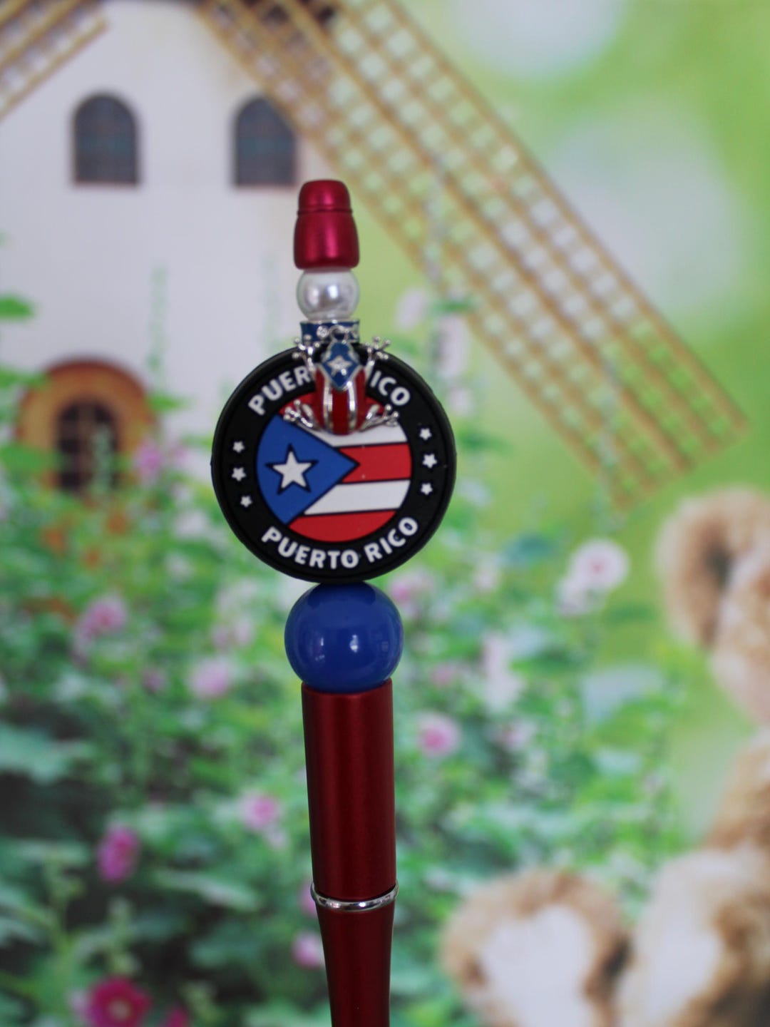 Red Base Puerto Rico Flag Ink Pen black Ink - Etsy