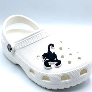 Black Scorpion Shoe Charm: Soft PVC Clog & Bracelet Decoration