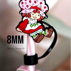 8mm (Tumbler) Retro Strawberry Doll Straw Cover 3-4 Inches Long. made for (Skinny) Tumbler straws. Straw  Nostalgic Gift, for Retro Lovers.