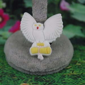 Flying White Owl shoe charm