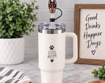 Brown Doberman Straw Cover – 10mm Straw Tumbler Accessory