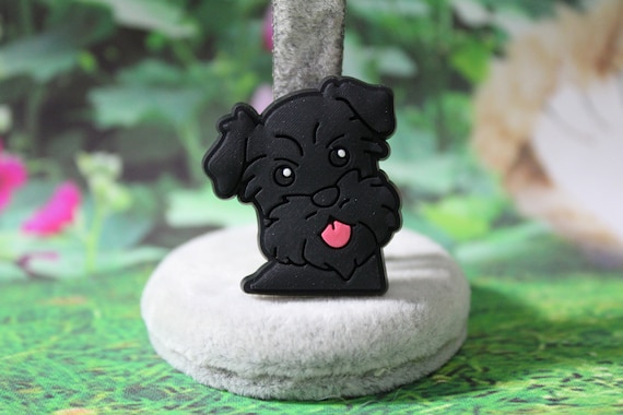 Furry Black Schnauzer dog shoe charm Original design
