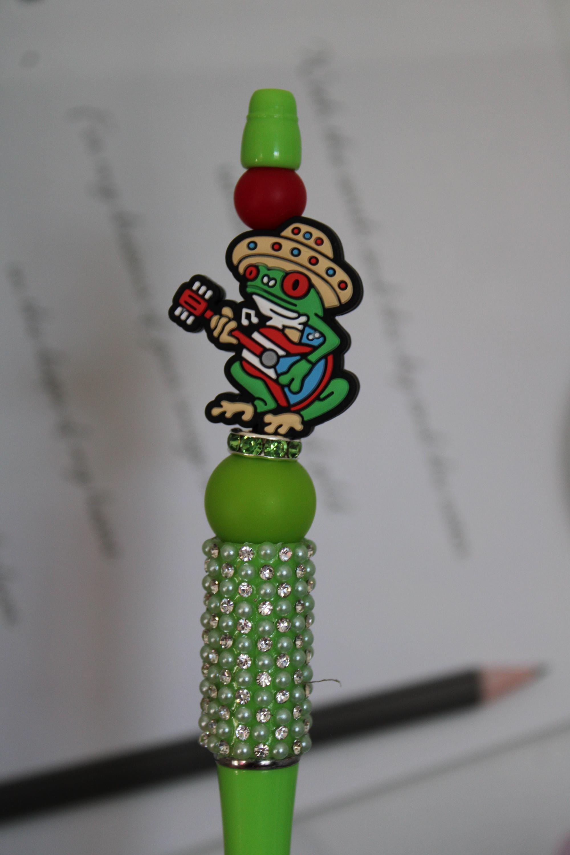 Puerto Rico Coqui Rhinestone Ink Pen (green Base) Black Ink - Etsy
