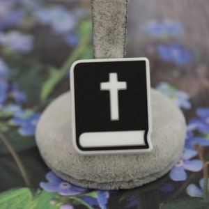Bible with cross shoe charm