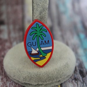 1 piece Guam flag shoe charm.  (Original design) thin charm