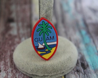 1 piece Guam flag shoe charm.  (Original design) thin charm