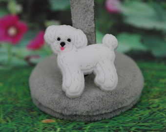 White Poodle dog shoe charm ( Original design)