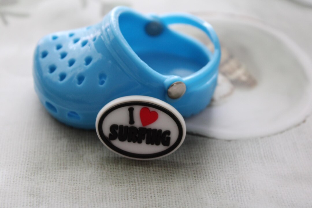 Surf Clogs I Love Surfing Clog Shoe Charm – Soft PVC Accessory - Etsy