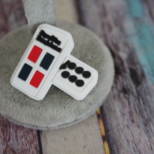 Dominican flag dominoes mini shoe charm ( Original design)
