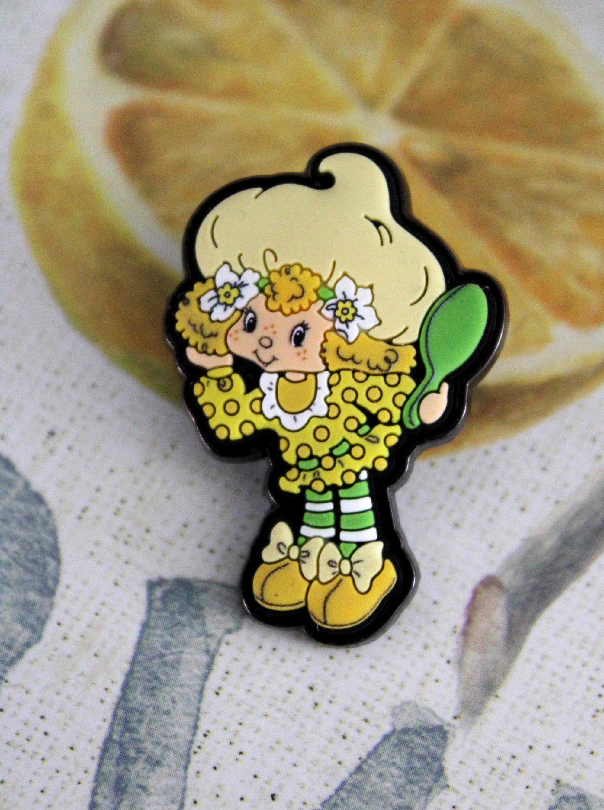 Vintage Lemon Meringue Brooch Pin – 80s Strawberry Shortcake