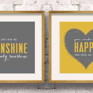 Instant Download. You are my sunshine, My only sunshine. You make me happy when skies are gray. To fit IKEA Ribba frames image 2