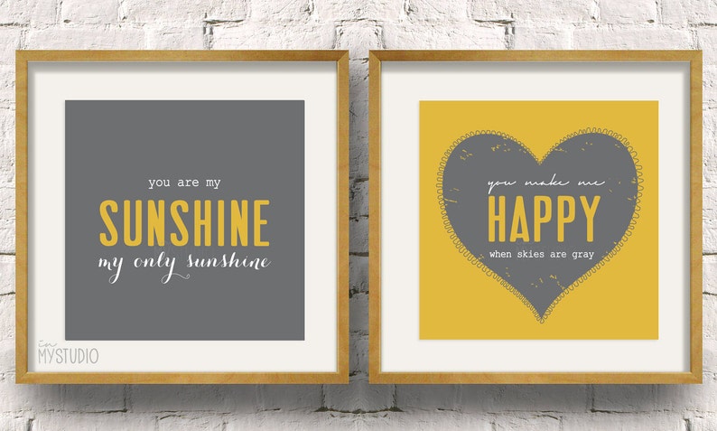 Instant Download. You are my sunshine, My only sunshine. You make me happy when skies are gray. To fit IKEA Ribba frames image 2