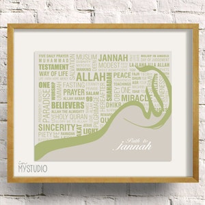 Instant Download. Path to Jannah, Islamic Wall Art Print. 8x10. Printable DIY Digital Design image 2