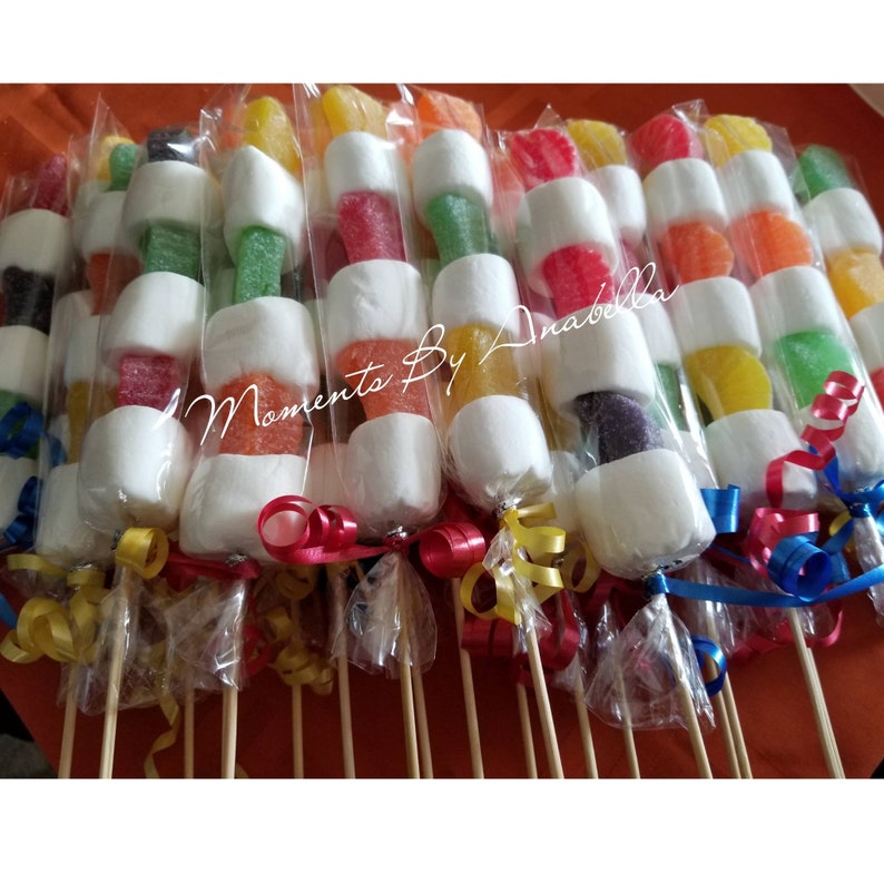 12 Marshmallow and Fruit Candy Kabobs Party Favors. Candy Etsy